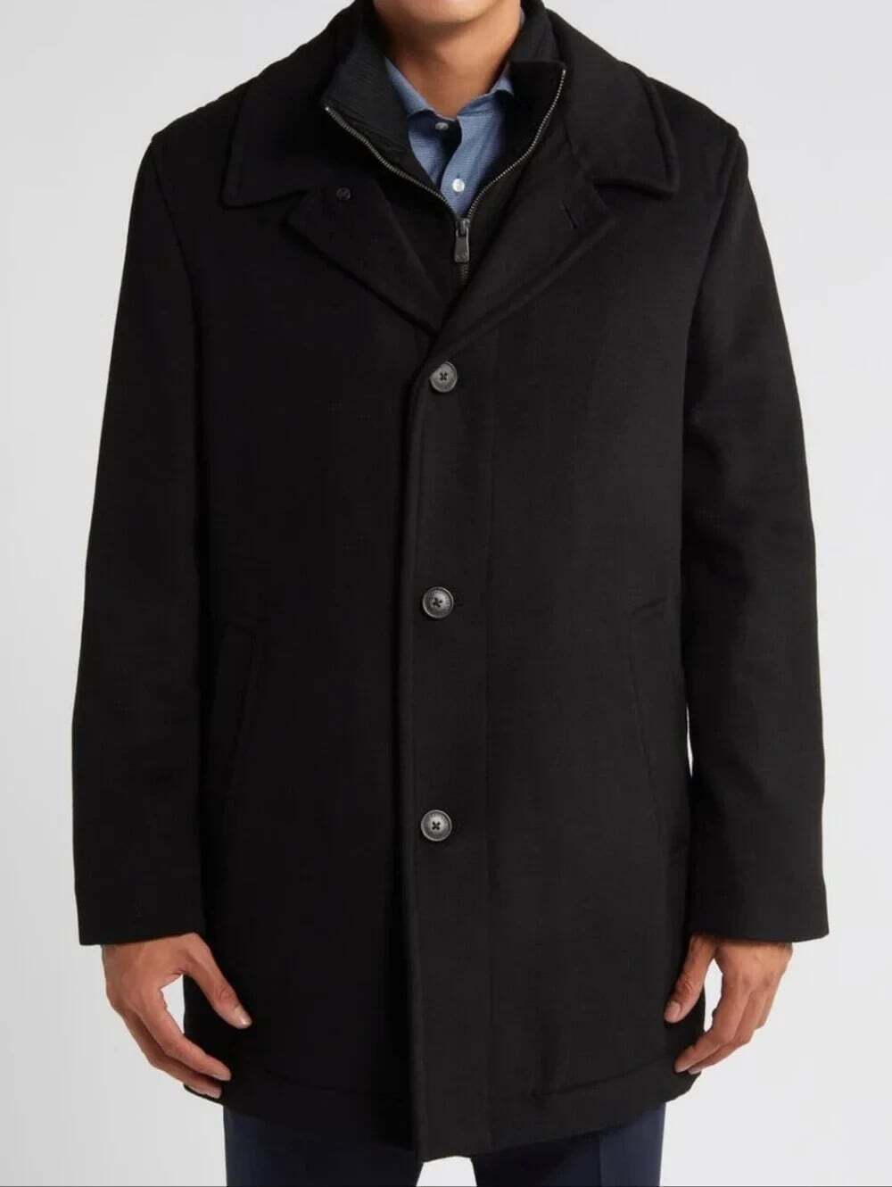 Hart Schaffner Marx NWT Macbeth Black Wool Coat Men's XL